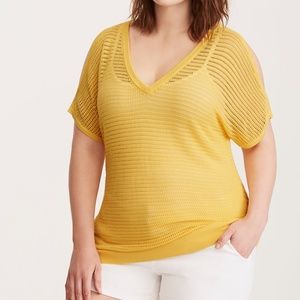 NEW Torrid OpenStitch Cold Shoulder Dolman Sweater